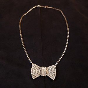 Sparkly Jewel Bow Tie Necklace